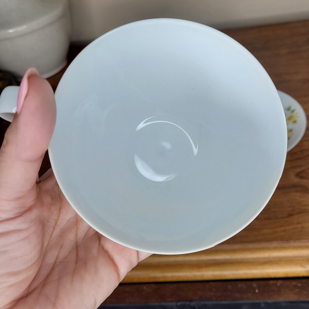 Vtg Noritake Cookin Serve China Daisy Pattern (Marguerite) 2 tea cups & saucers - Picture 7 of 9